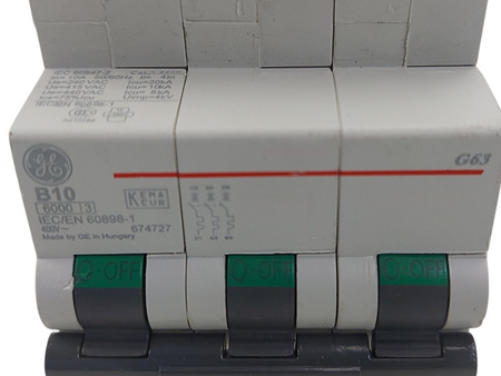 Wyłącznik nadprądowy G63B10 3P B10A 674727 GENERAL ELECTRIC