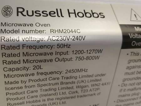 Kuchenka mikrofalowa Russell Hobbs RHM2044C 20L 800W RETRO