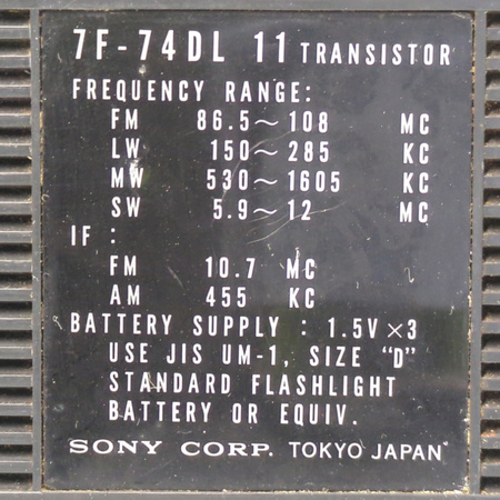 Radio Radioodbiornik Sony 7F-74DL