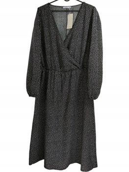 Sukienka w groszki RESERVED Rozmiar XXL CZARNA