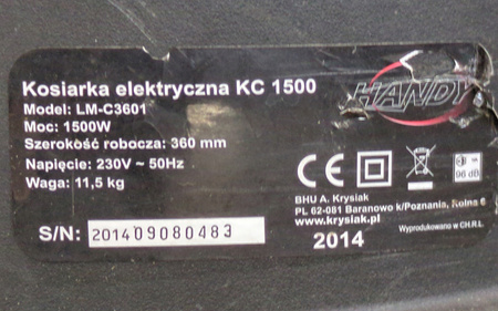 KOSIARKA ELEKTRYCZNA HANDY KC 1500 LM-C3601 1500W