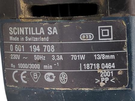 Wiertarka udarowa Bosch GSB 20-2 RE 701 W 13/8 mm 1000/3000 obr/min