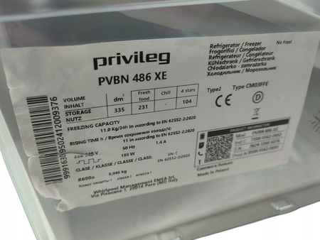 KOMPLET SZUFLAD DO LODÓWKI PRIVILEG PVBN 486 XE