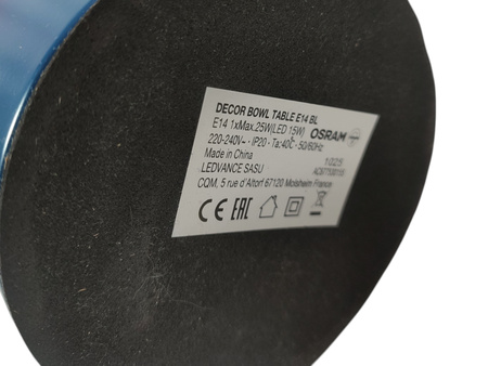 Lampa Stołowa Dekoracyjna Oprawa Oświetleniowa E14 Decor Bowl Table Osram