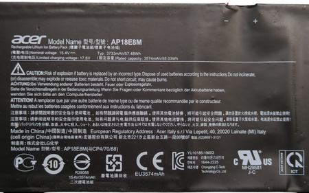 Bateria oryginalna Acer AP18E8M 15.4V 57.5Wh do laptopa oryginalna