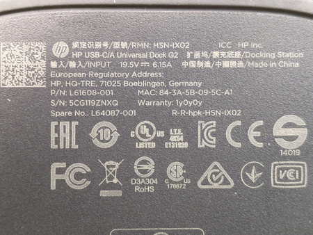 Oryginalna Stacja dokująca HP USB-C/A Dock G2
