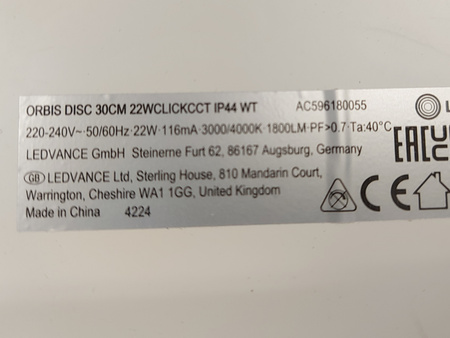 Lampa sufitowa LED Plafon Orbis Disc 30cm 22W 1800lm 3000-4000K Ledvance