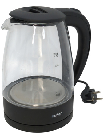 Czajnik elektryczny Hoffen AK-0347 2200 W 1,8 l czarny szklany LED