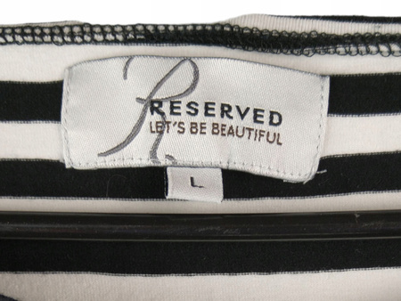 SUKIENKA RESERVED ROZMIAR L BIAŁO-CZARNA W PASKI