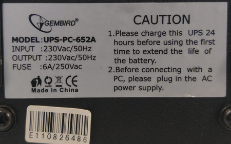 Zasilacz awaryjny UPS Gembird Power Cube UPS-PC-652A