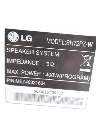 Subwoofer pasywny LG SH72PZ-W 400W 3om