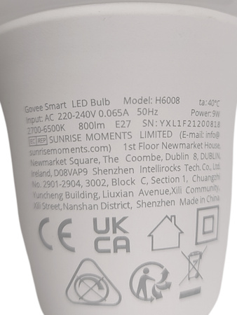 Żarówki LED GOVEE RGBWW H6008 Smart light | 9W | E27 | 4 szt.