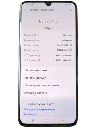 Smartfon Samsung Galaxy A70 SM-A705FN/DS 6/128GB Czarny
