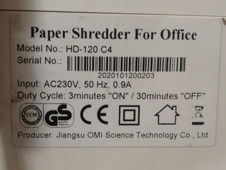 Niszczarka wallner HD-120 C4