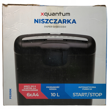 NISZCZARKA DO PAPIERU XQUANTUM PS300K CZARNA 10L NISZCZARKA BIUROWA