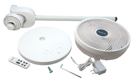 Wentylator przenośny LeaderPro DC 2w1 Bardzo cichy 12,8dB (FS03) Biały