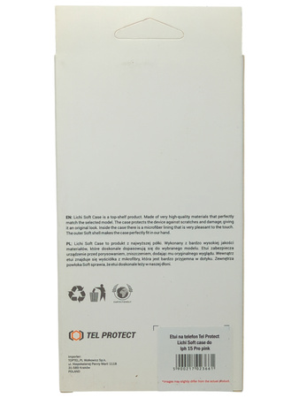 Etui Tel Protect Lichi Soft Case do iPhone 15 Pro różowe