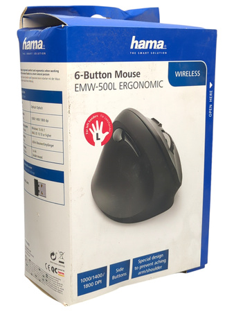 Myszka bezprzewodowa ergonomiczna dla leworęcznych HAMA EMW-500L