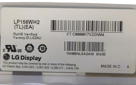 Matryca LG LP156WH2 (TL)(EA) 15.6 HD 1366x768 LED 40pin Błyszcząca