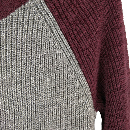 SWETER DAMSKI SUPERDRY ROZMIAR XS SZARO-BORDOWY