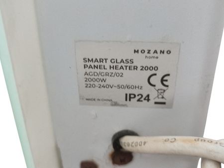 Elektryczny grzejnik konwektorowy MOZANO Smart Glass Panel Heater 2000
