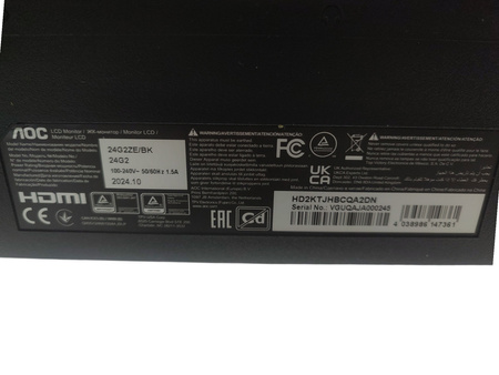Monitor AOC 24G2ZE 23.8" 1920x1080px IPS 240Hz 0.5 ms [MPRT]