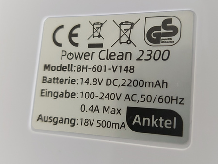 Odkurzacz ręczny Anktel Power Clean 2300 biały