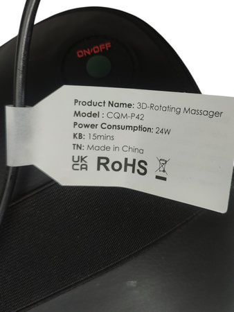 Poduszka masująca 3D-Rotating Massager CQM-P42 z funkcją podgrzewania