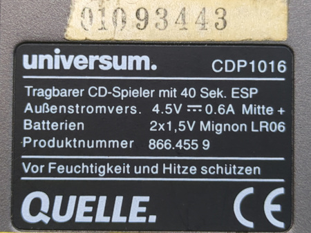 Odtwarzacz CD Universum CDP1016