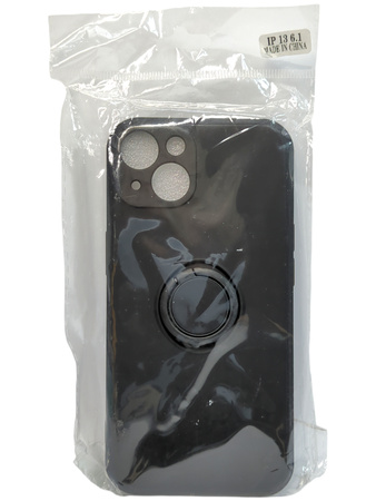 Etui Plecki do Apple Iphone 13 czarne Case z uchwytem na palec