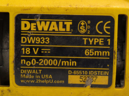 Wyrzynarka akumulatorowa DeWalt DW933 18V zmienna prędkość