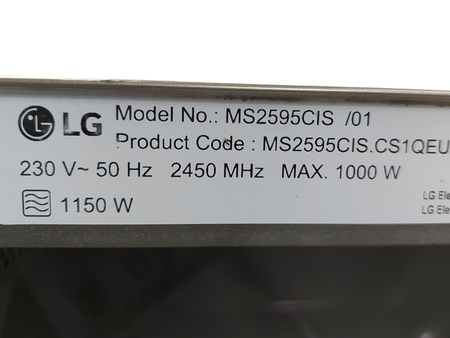 Kuchenka mikrofalowa LG MS2595CIS 25l 1000W Smart Inverter EasyClean