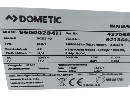 Dometic CombiCool ACX3 40 lodówka podróżna 40L 12v 230V