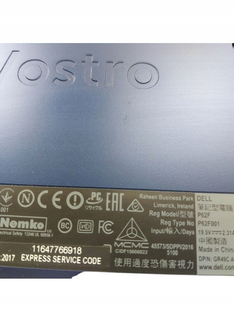 Obudowa dolna do laptopa Dell Vostro 15 5568 Pokrywa dolna