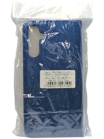 Etui z klapką Samsung Galaxy A15 ciemnoniebieski skóra TPU 6,5"