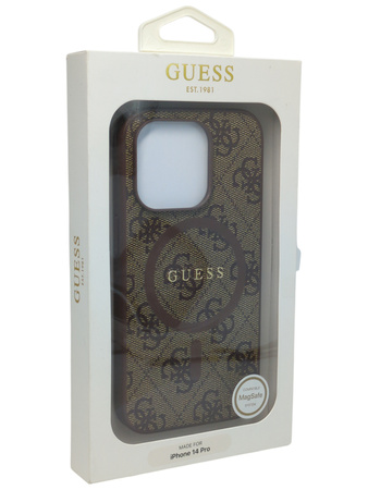 Etui Guess 4G Collection Leather Metal Logo MagSafe iPhone 14 Pro