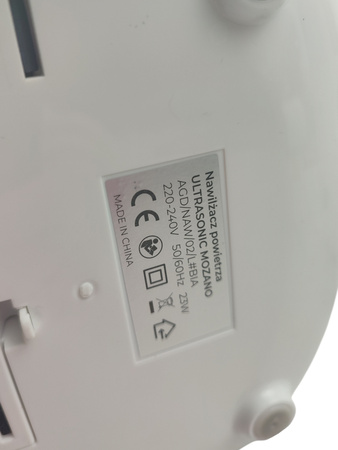 NAWILŻACZ POWIETRZA 3w1 4L HIGROMETR AROMATERAPIA DYFUZOR MOZANO BIAŁY