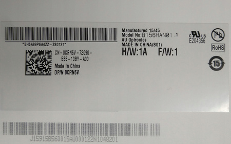 Matryca AUO B156HAN01.1 15,6" 1920x1080px