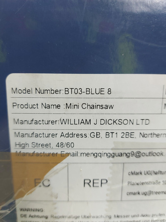 Piła łańcuchowa akumulatorowa Ceepuy BT03-Blue 8