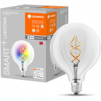 Żarówka LED Filament Globe125 30 E27 Multicolor 300lm 4,5W=30W Ledvance