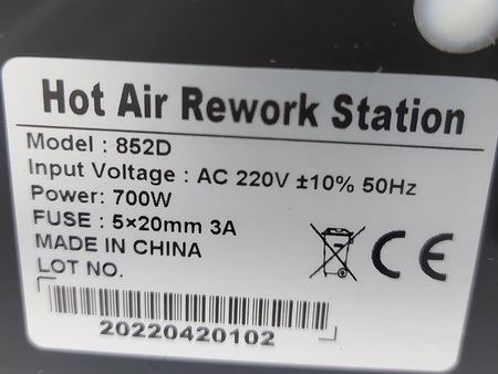 Stacja lutownicza Hotair Zhaoxin 852D