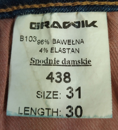 Spodnie jeans damskie GRAWIK 31 Granatowe