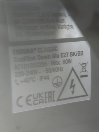 Lampa Ogrodowa Zewnętrzna Kinkiet Elewacyjny LED E27 IP44 Endura Ledvance