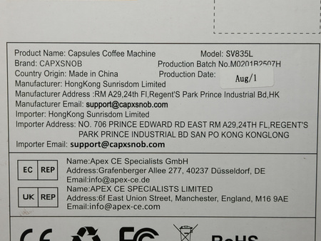 Ekspres ciśnieniowy CAPXSNOB SV835L 3w1 kapsułki 20 bar