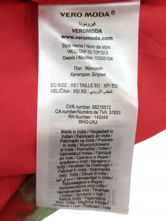 BLUZKA DAMSKA VERO MODA ROZMIAR XS CZERWONA W KWIATY