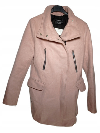 PŁASZCZ DAMSKI | BERSHKA | ROZMIAR S | RÓŻOWY