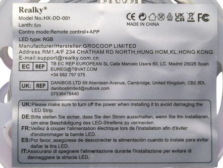 Taśma LED RGB 5m Bluetooth sterowanie app 24W 150 LED