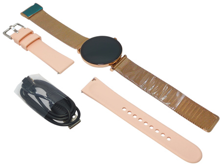 Smartwatch zegarek damski S1 Gold Steel FR Złoty