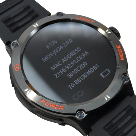 Wodoodporny smartwatch KT76 1.53" latarka kompas BT