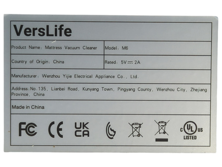 Odkurzacz do materacy VersLife M6 18Kpa UV bezprzewodowy